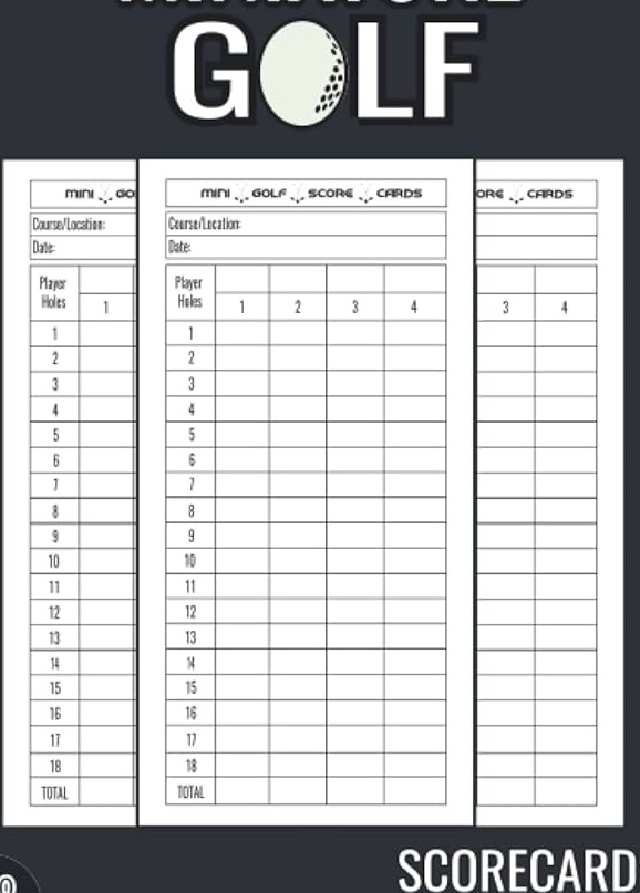 score bord mini golf
